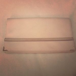 Blush pink envelope clutch